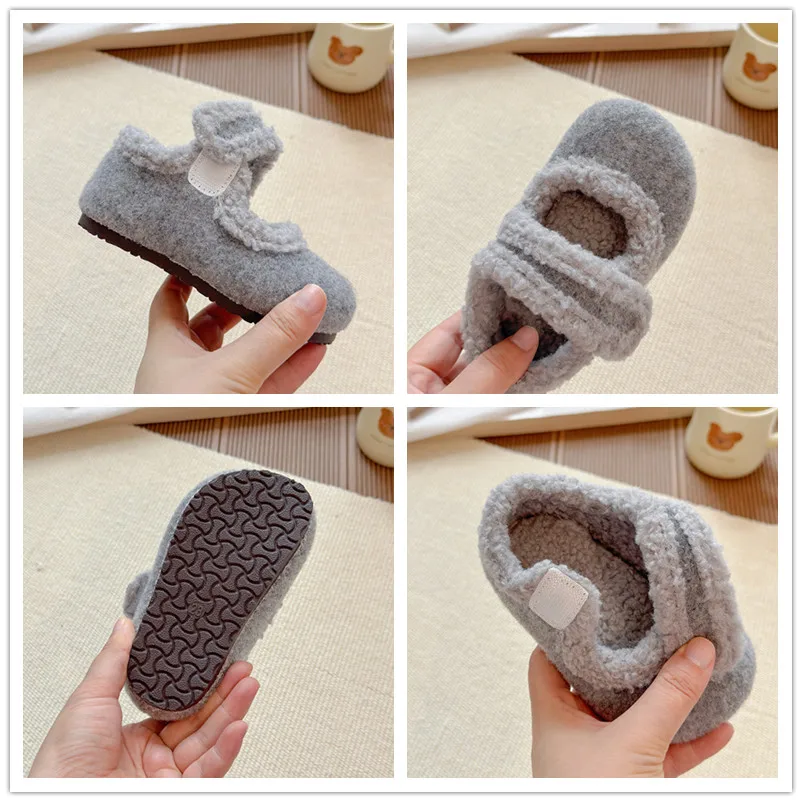 Girls Plush Lining Winter Shoes Soft Sole