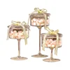 European Glass Cake and Candy Can Transparent Bulk Cans with High Tray Creative Dustproof Dessert Storage for Weddings and Home 5