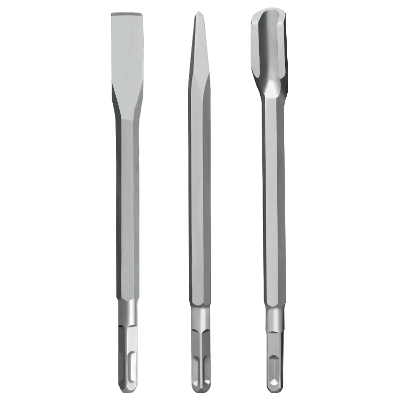 1PC 400mm Chisel Set SDS Plus Shank Electric Hammer Drill Bit Point Groove Flat Chisel Masonry  Slotting Tool for Concrete Brick