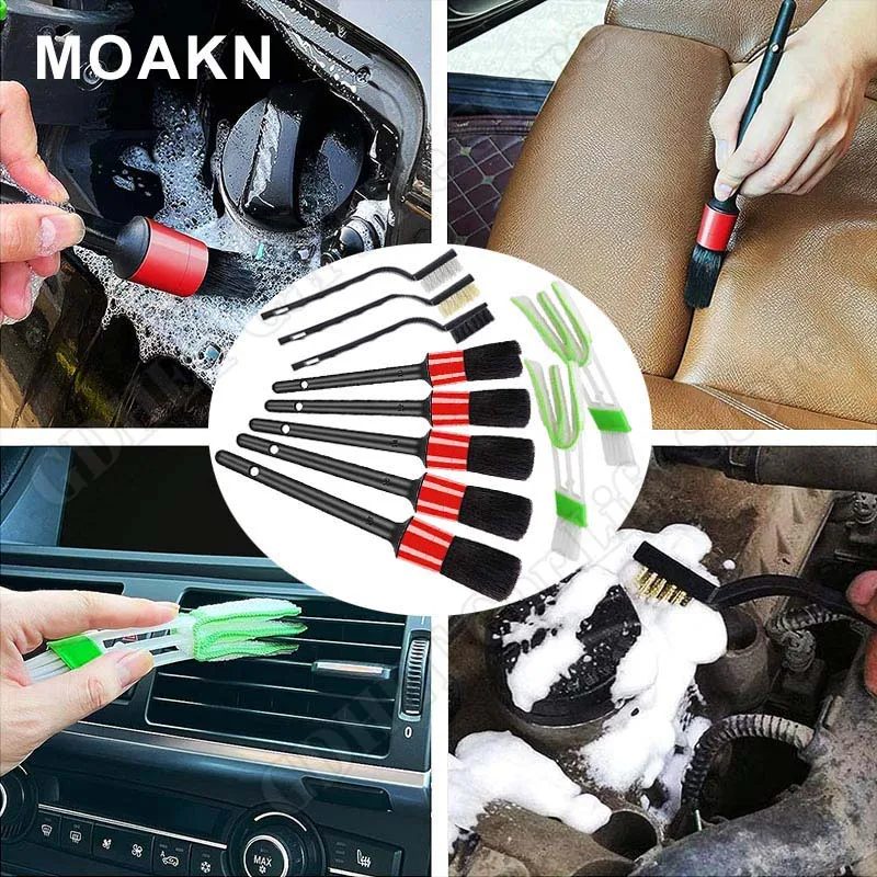 UNTIOR Car Wash Cleaning Brushes Set Car Dashboard Air Outlet Wheel  Detailing Brush Kit Auto Cleaning Tools Exterior Accessories - AliExpress