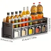Wall mounted kitchen spice rack storage set without drilling, with sealed containers and distributors, suitable for home use 5