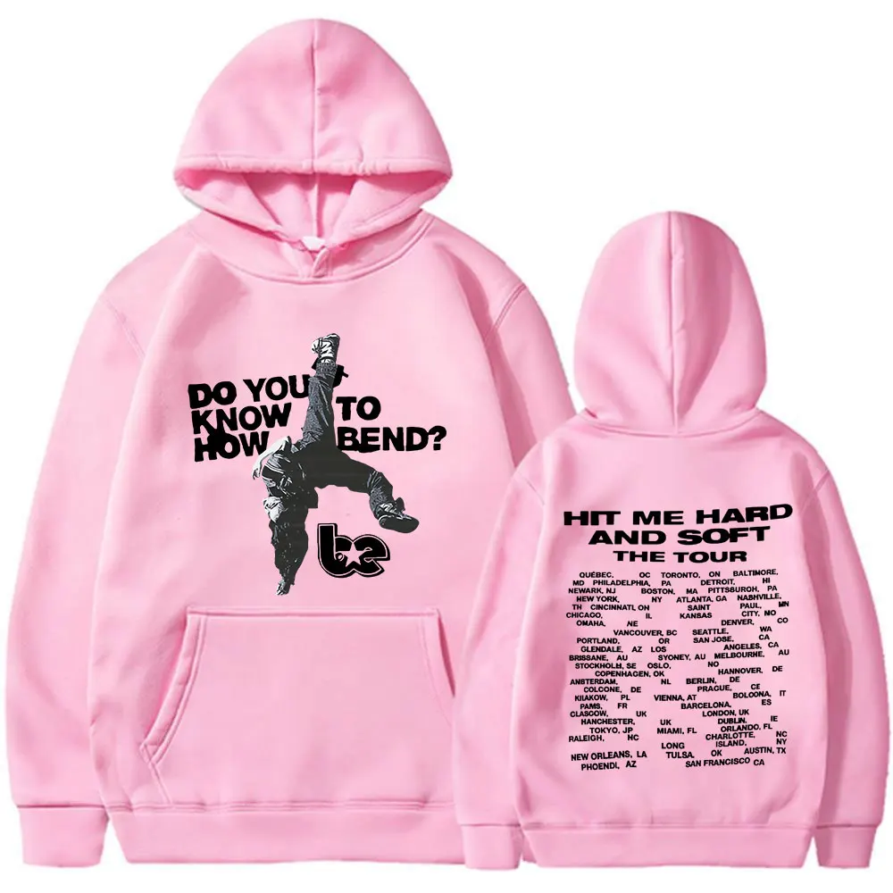 Hit Me Hard and Soft Do You Know To How Bend Red Hoodies Men's Women Fashion Hooded Sweatshirts Oversized Long Sleeve Pullovers