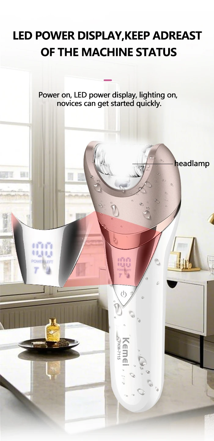 maquina de depilación eléctrica impermeable masaje lavado cara lijadora de pies depiladora afeitadora 6 en 1 recortadora de pelo corporal para mujeres &raquo; maquina de depilación electrica