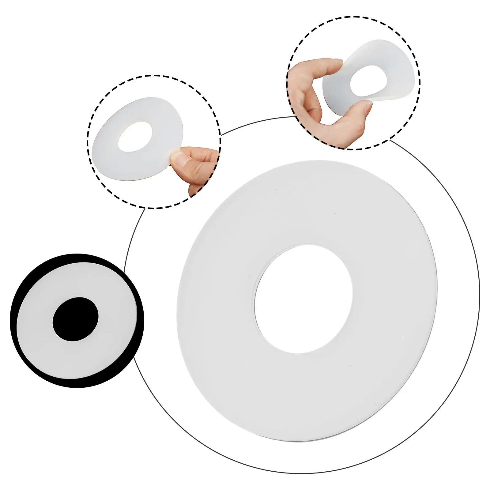 Description Picture 5 of item1PCS Transparent Sealing Washer Silicone Valve Washer Seal Diaphragm For CW844RB CW854RB Toilet Tank Replacement 3inches