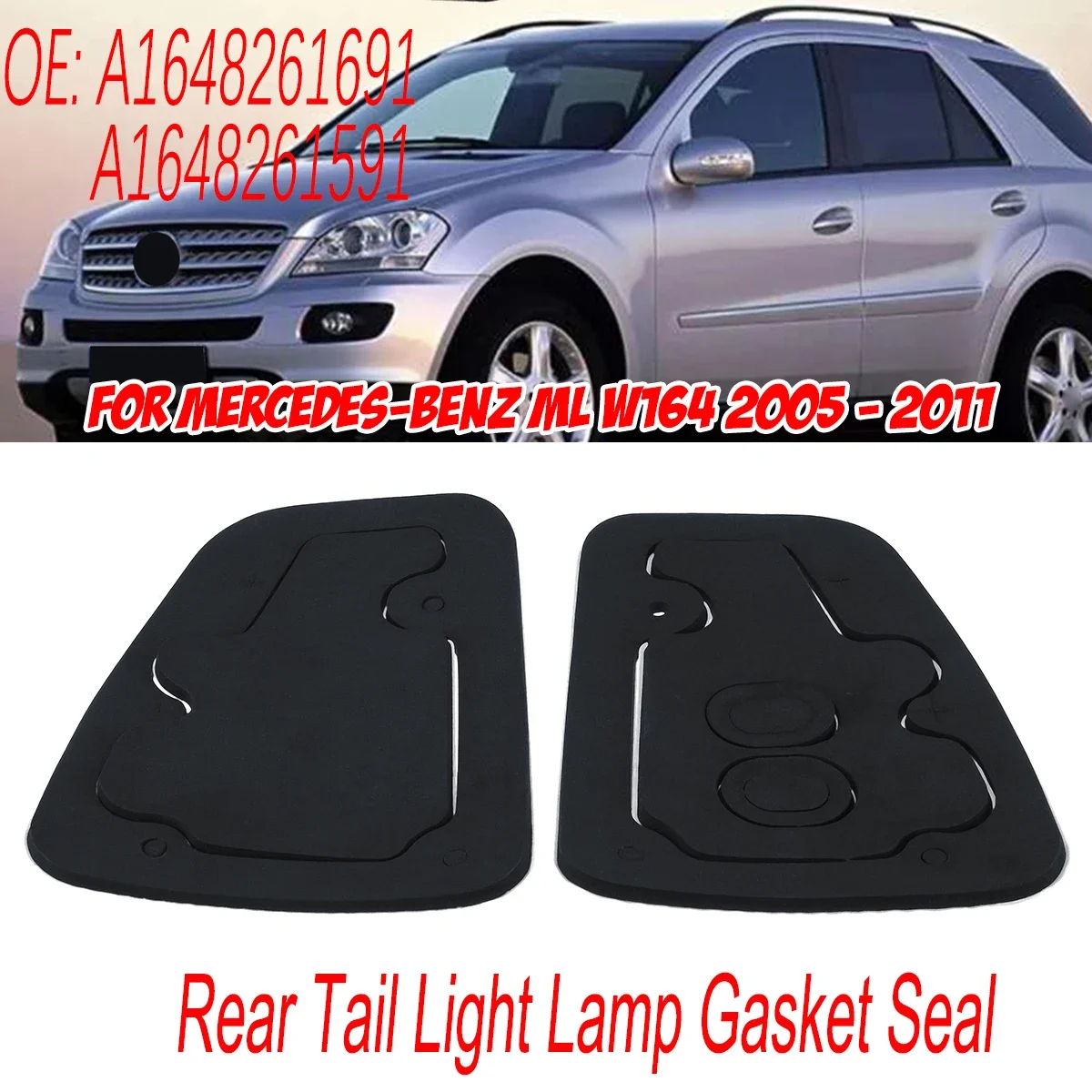 Rubber seal gaskets washer gasket kit engine gasket kit replacement gasket set Car Rear Tail Brake Light Lamp Gasket Seal For Mercedes Benz ML W164 2005 2006 2007-2011 A1648261691 A1648261591