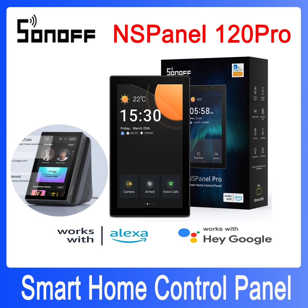 SONOFF NSPanel Pro 120/86 Smart Home Control Panel Touch Screen Zigbee3.0 Gateway Voice Control Via Alexa Google Matter eWeLink SONOFF NSPanel Pro 120/86 Smart Home Control Panel Touch Screen Zigbee3.0 Gateway Voice Control Via Alexa Google Matter eWeLink