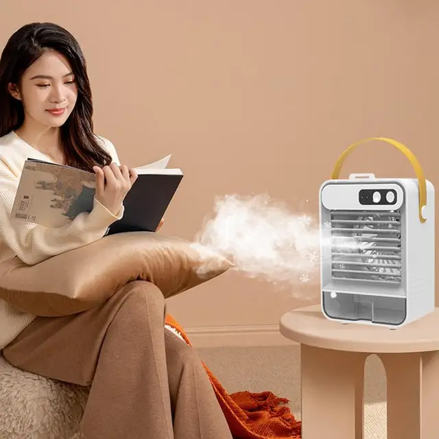 Mini Légkondicionáló Mobil Ultrahangos Porlasztási Technológiával 3 Sebesség -Beállítás Asztali Ac Ventilátor Irodai Otthoni Kültéri - Image 3