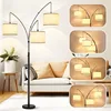 3 Lights Arc Floor Lamps for Living Room,Modern Tall Standing Lamp Hanging Over The Couch with Shades & Heavy Base 1