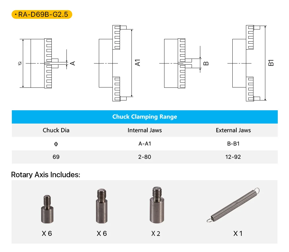 Ultrarayc Rotary Befestigung B Serie Gerät Leuchte Greifer Drei-Backenfutter Rotary Arbeitstisch für Laser Kennzeichnung Teile Maschine – Detail 8