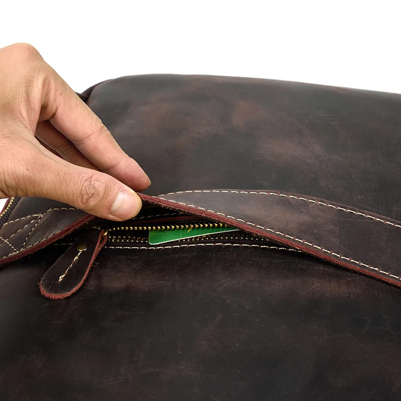 Womens Rustic Brown Leather Backpack Mens Purse