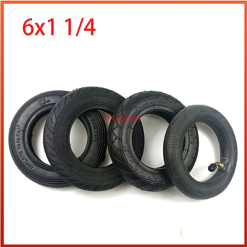 6 inches wheel tyre 6X1 1/4 Pneumatic inner outer tire suitable for folding bicycle mini surfing electric scooters scooter vacuum tire