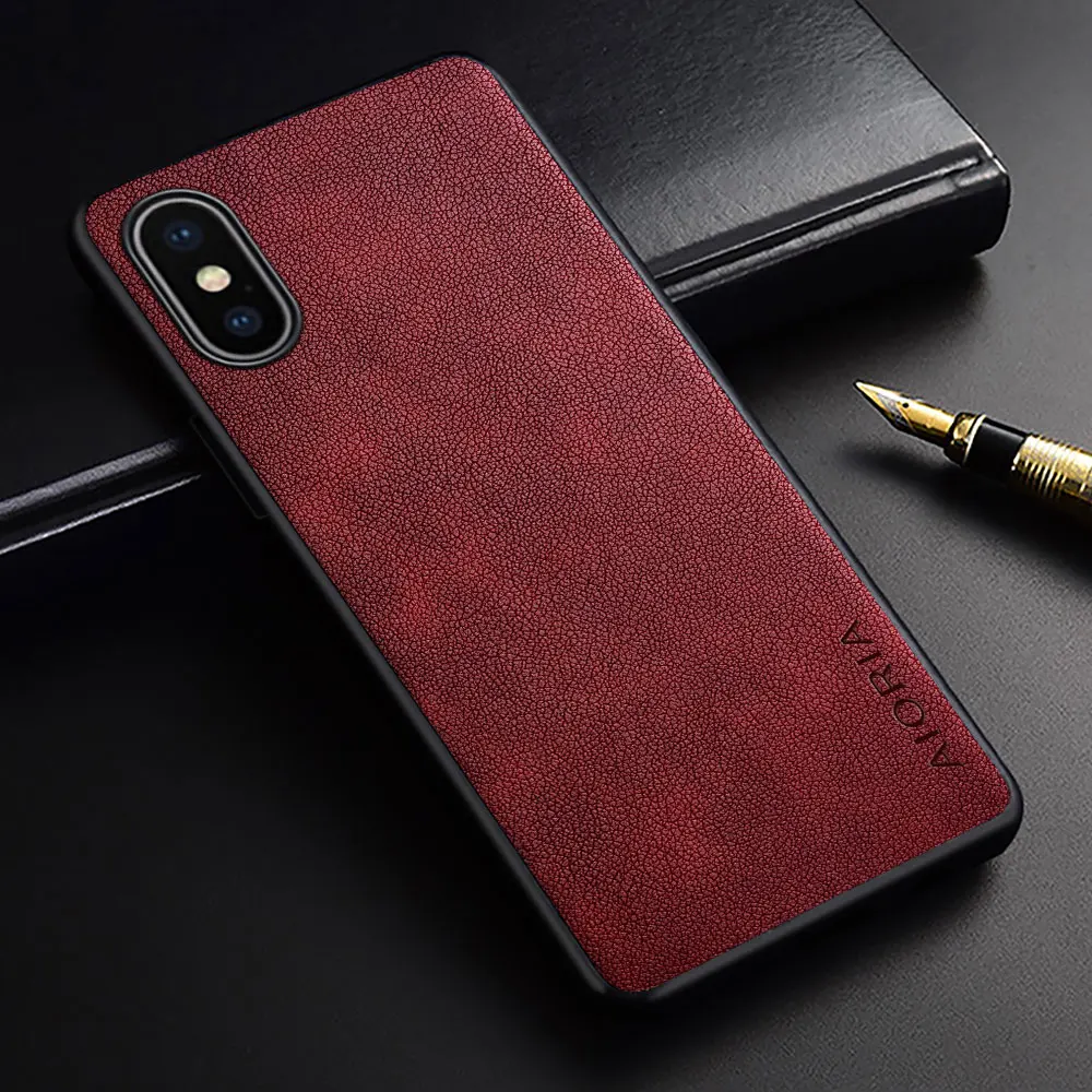 Luxury Vintage Leather Skin Case with Soft Silicone Cover