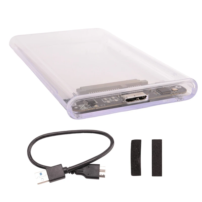 

Новый высокоскоростной внешний жесткий диск SSD HDD прозрачный корпус USB 3,0 до 2,5 дюйма