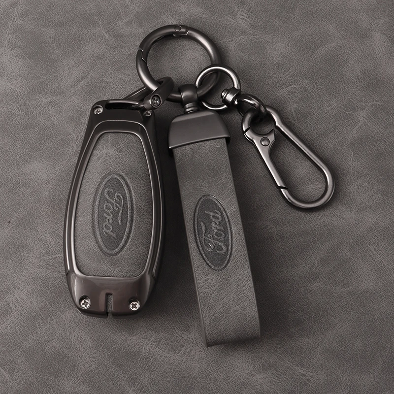 Key Case Key Case Cover Car Key Shell Car Leather Remote Key Case Fob Cover Shell for Ford Focus 3 4 ST Fiesta Fusion Kuga Ecosport Mondeo MK3 MK4 Protect Accessories