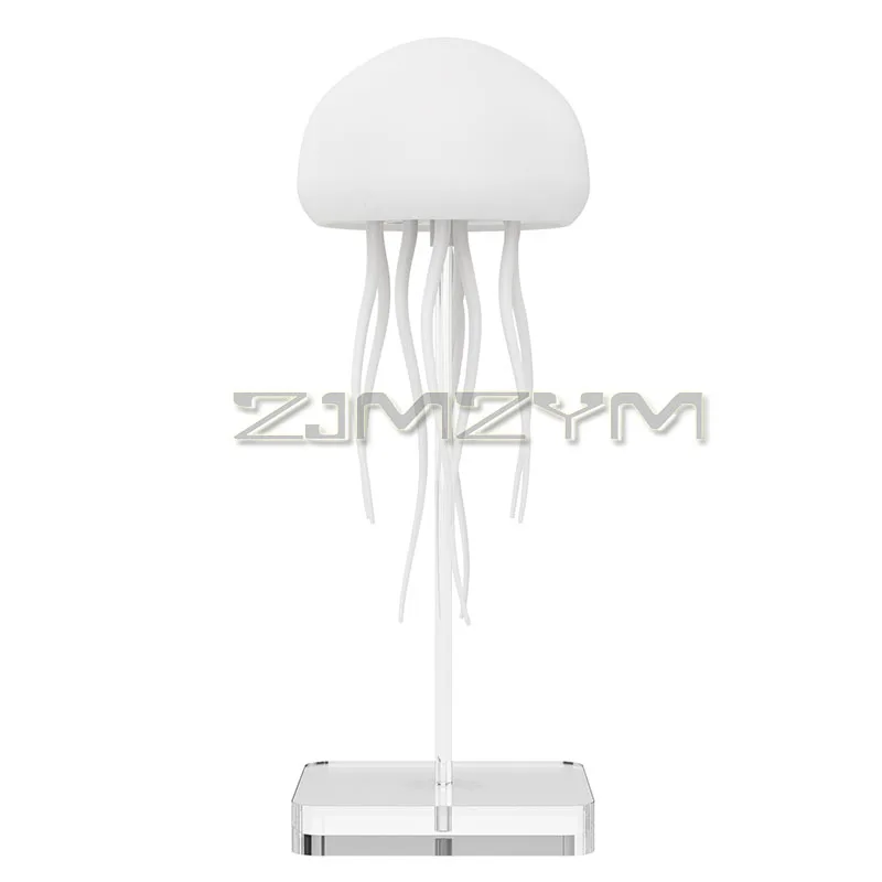 Voice Control Jellyfish Light USB Rechargeable Adjustable Color Changing LED Night Light Flexible Tentacles Bedside Lamp