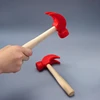 Children's simulation hammer wooden handle solid hammer toy beat repair tool mini wooden hammer solid PP plastic super strong 5