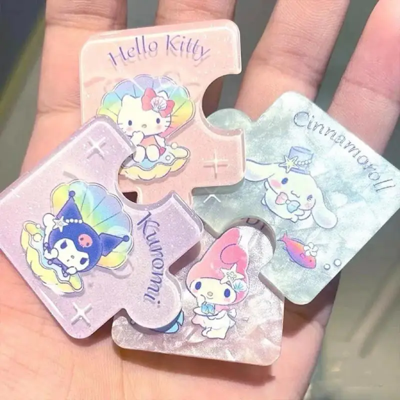 

Hello Kitty Jigsaw Puzzle Hairpin Kawaii Sanrio Cinnamoroll Cute Anime Kuromi Kids Toys Jigsaw Puzzle Pieces bangs Hairpin Y2K