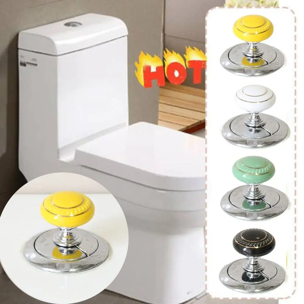 Universal Round Shaped Toilet Tank Button New Labor-saving Ceramic Cabinet Drawer Knob Toilet Tank Button Aid Toilet