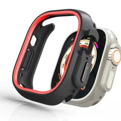 Enhanced TPU Rubber Protective Bumper Frame Case for 45mm Series 9 8 7 (Black Red)