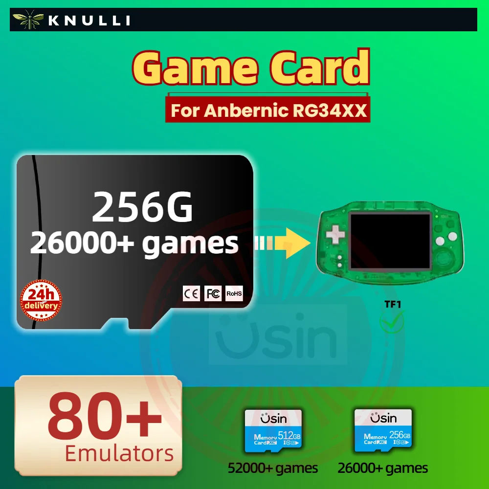 Game TF Card For Anbernic RG34XX PSP PS1 Classic Retro Games Portable Handheld Console H-speed Memory SD TF 512G 256G KNULLI