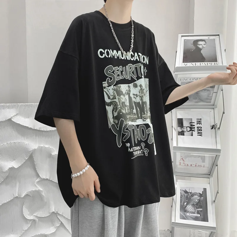 Oversized T Shirt Women Vintage Streetwear Tops Character Print Short