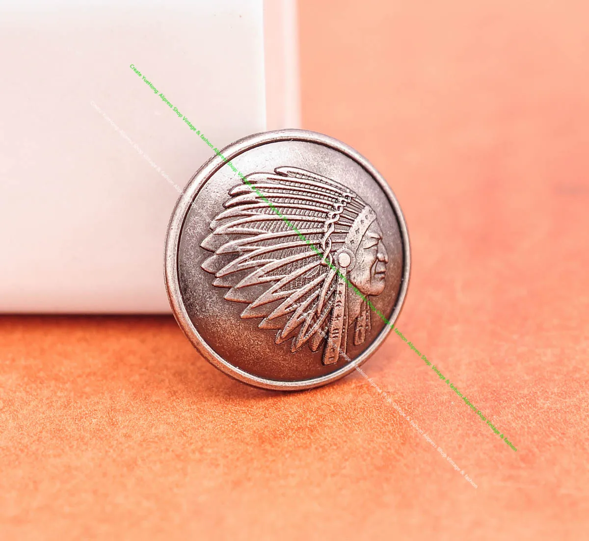 

20pcs 20mm Vintage Silver Original Ethnic Southeast Indian Head Art Leathercraft Belt Luggage Bag Concho Screwback