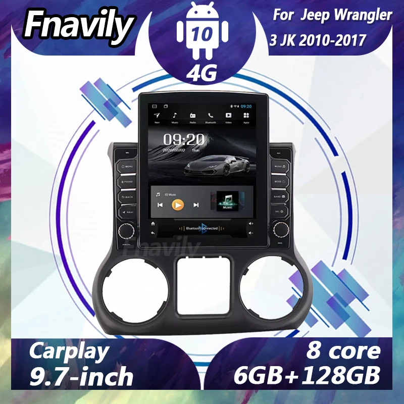 

Fnavily 9.7" Android 10 car radio For Jeep Wrangler 3 JK video navigation dvd player car stereos audio GPS DSP BT 4G 2010-2017