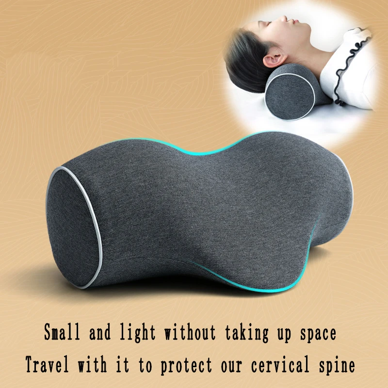 Memory Foam Cervical Pillow Anti-arch Traction Pillow Portable Protect Cervical Spine Ergonomic Travel Sleeping Neck Pillow 6