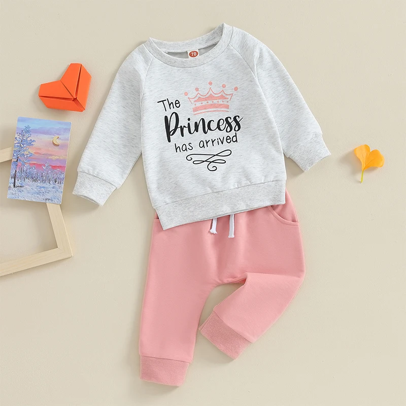 

Mubineo Baby Girl Clothes Letter Print Pant Outfits Funny Sweatshirt Sweatpant Fall Winter Infant Newborn Outfit