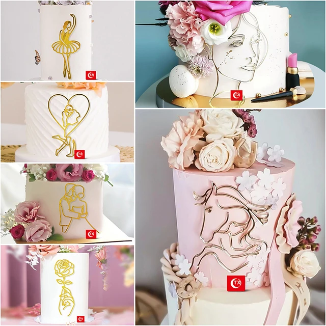 3 -INS – décoration de gâteau acrylique doré joyeux anniversaire,  nouveauté, décoration de gâteau de mariage verticale pour fête d&#