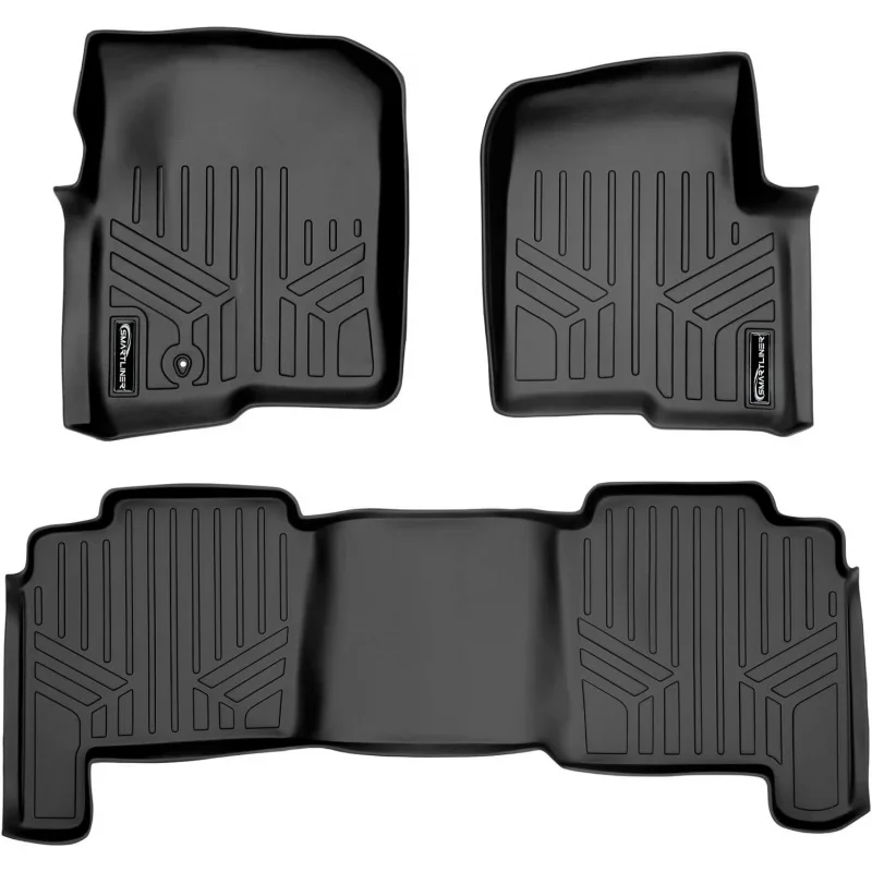 

Smartliner floor mats 2 row liner set black for 2004-2008 Ford F-150 SuperCrew Cab / 2006-2008 Lincoln Mark LT Crew Cab