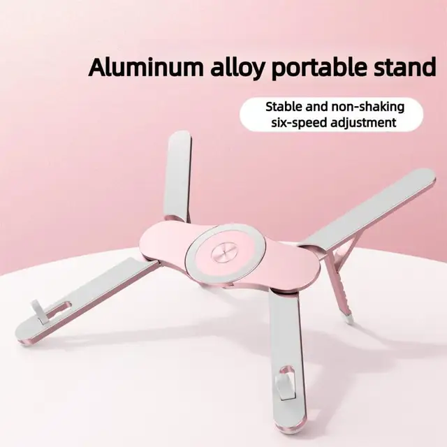 Portable Magnetic Stand Aluminum Adjustable Angle Phone Tablet