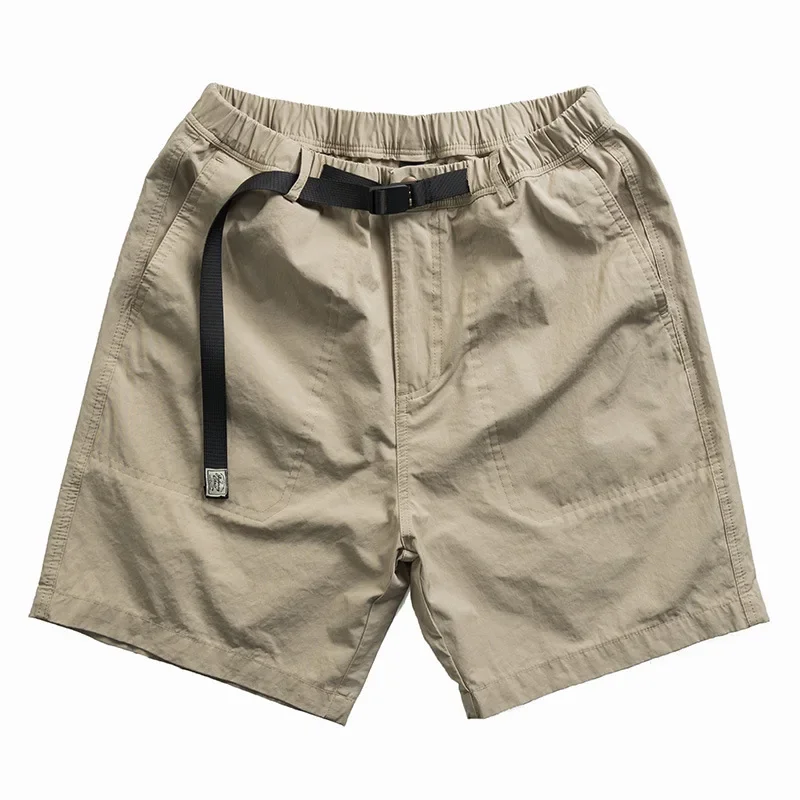 Men's Loose Casual Sports Pants Buckle Belt Summer Japanese Style Cargo Shorts