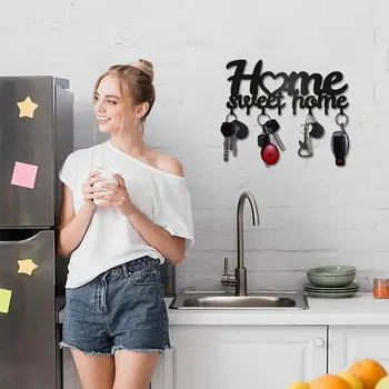 Key Holder for Wall Decorative, Key Rack for Wall, Metal Wall Decor for Office, Hallway, Entryway, Key Hooks Hanging Keys 4