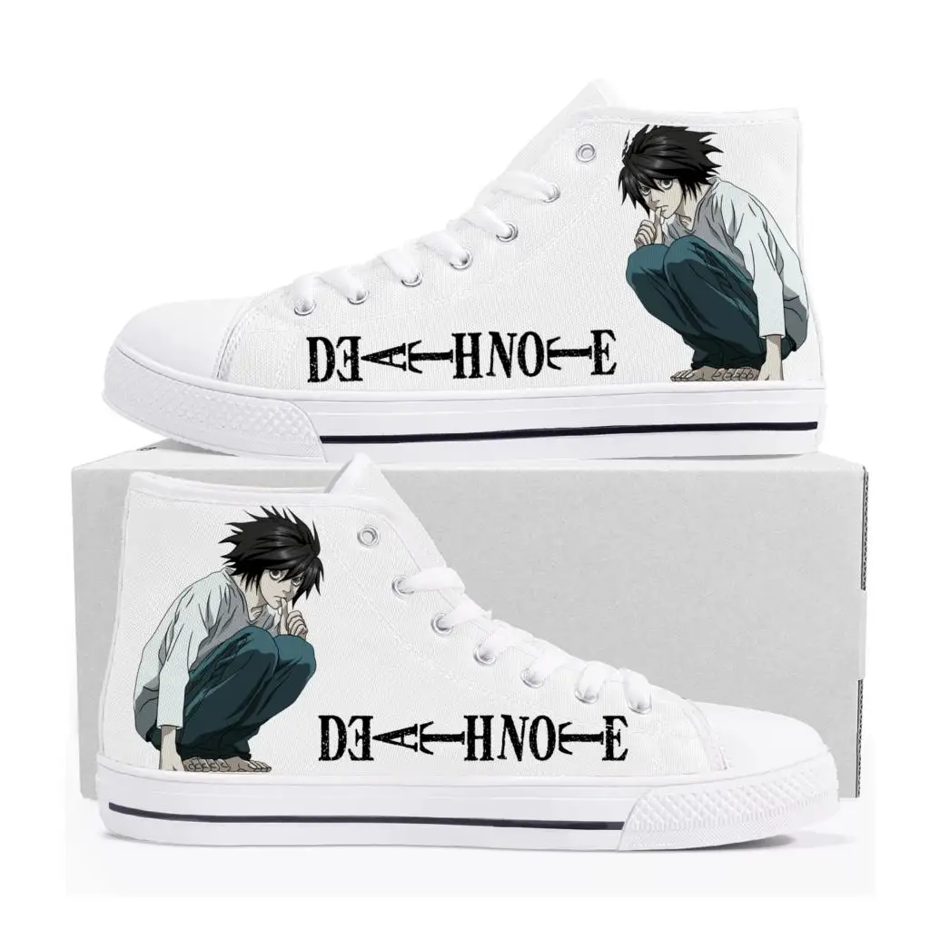 

Высокие кроссовки Death Note Yagami светильник L, мужские и женские холщовые кроссовки для подростков, высококачественная повседневная обувь для пар, обувь на заказ
