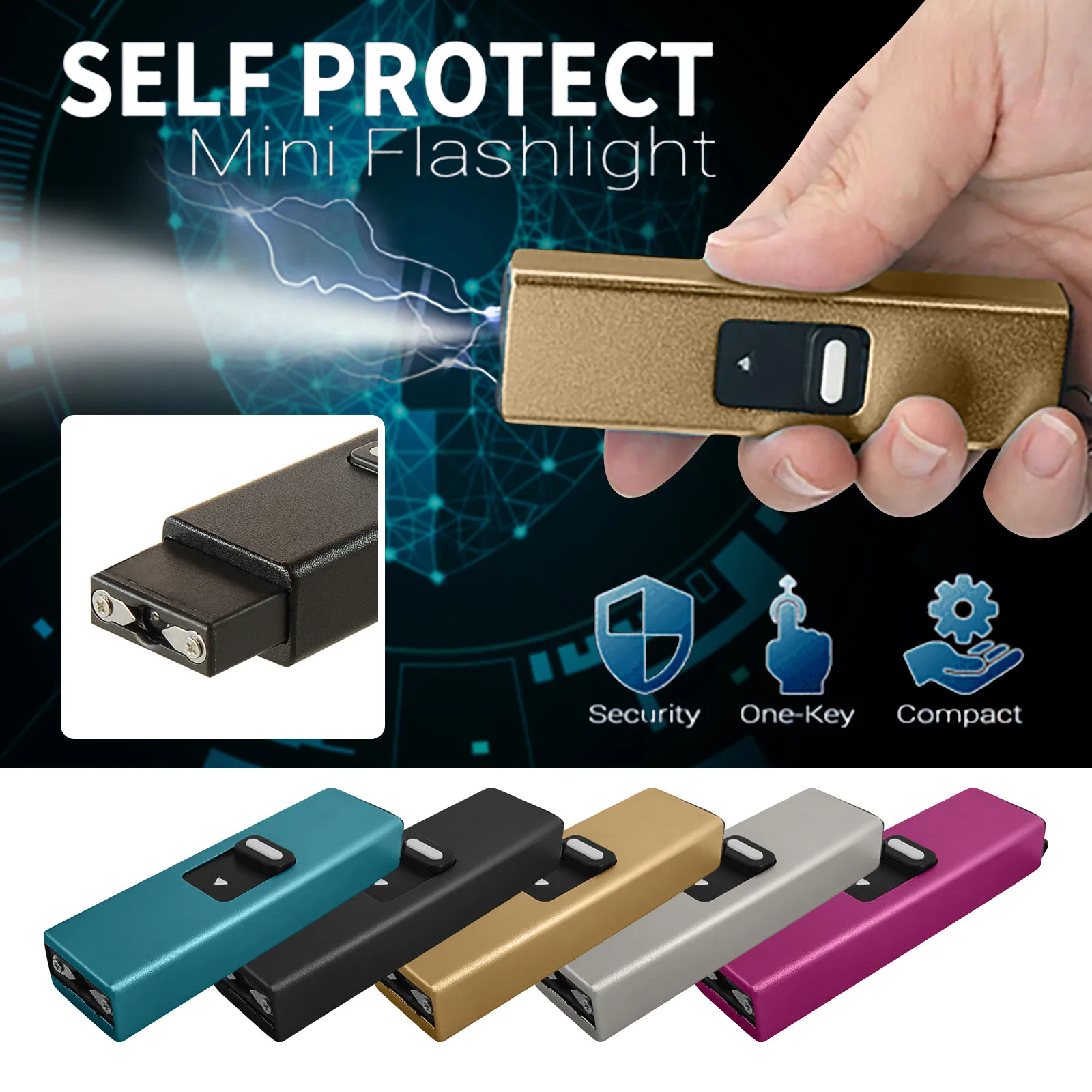 High Strong Power Led Flashlights USB Keychain Stun Tool Rechargeable With LED High Quality Flashlight Self   Flashlight