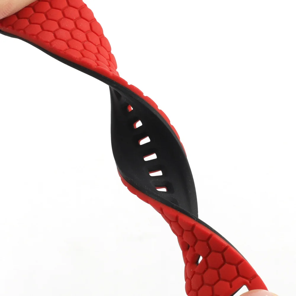 Soft Silicone Watch Band 20mm 22mm for Samsung Breathable Waterproof Men Watch Strap Honeycomb Pattern Replacement for Huawei