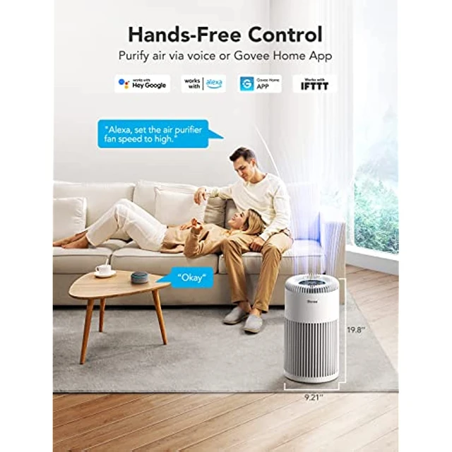 LEVOIT Purificadores de aire (rojo), gris y purificador de aire para  habitación grande del hogar, control inteligente WiFi Alexa, filtro HEPA  para