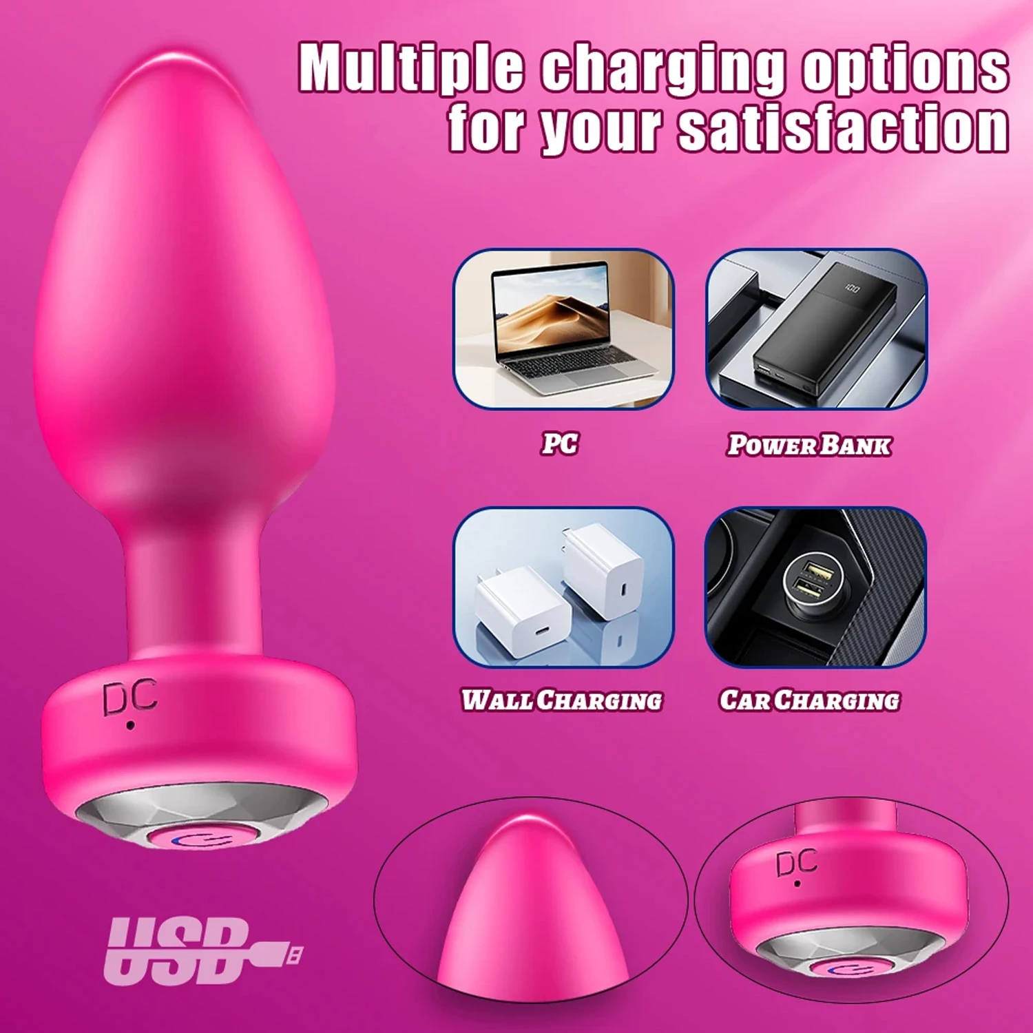 Plug anal vibrant connecté par app avec télécommande et stimulateur clitoridien_voghion.com