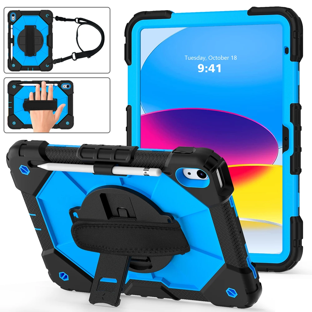 Capa resistente à prova de choque pc + tpu para ipad 10ª geração 2022 air 5 air 4 10.9 pro 11 capa com suporte para ipad_voghion.com
