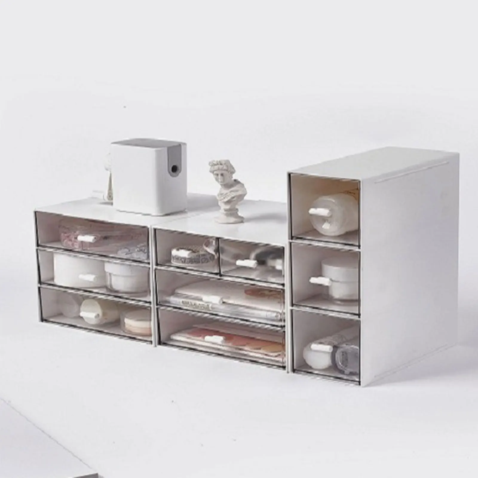 Simple Multi-Compartment Storage Box Desktop Miscellaneous Stationery Organizing Box Student Dormitory