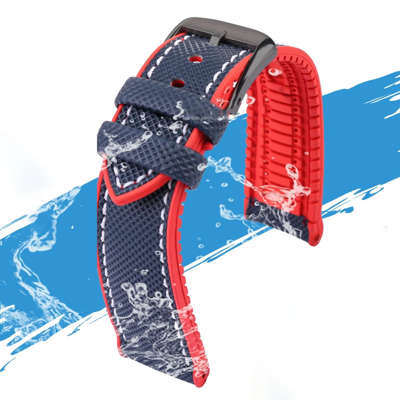 Enhanced Hybrid Fluoro Rubber Canvas Nylon Watch Strap