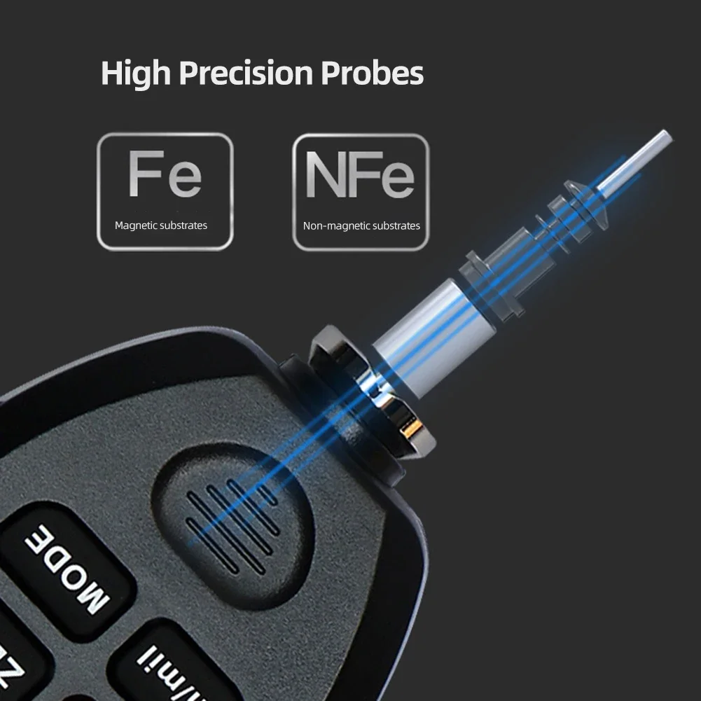 Coation Thickness Gauge 0.1micron/0-1300 Car Paint Film Thickness Tester Car Coating Measuring Tools Automotive Paint Meter