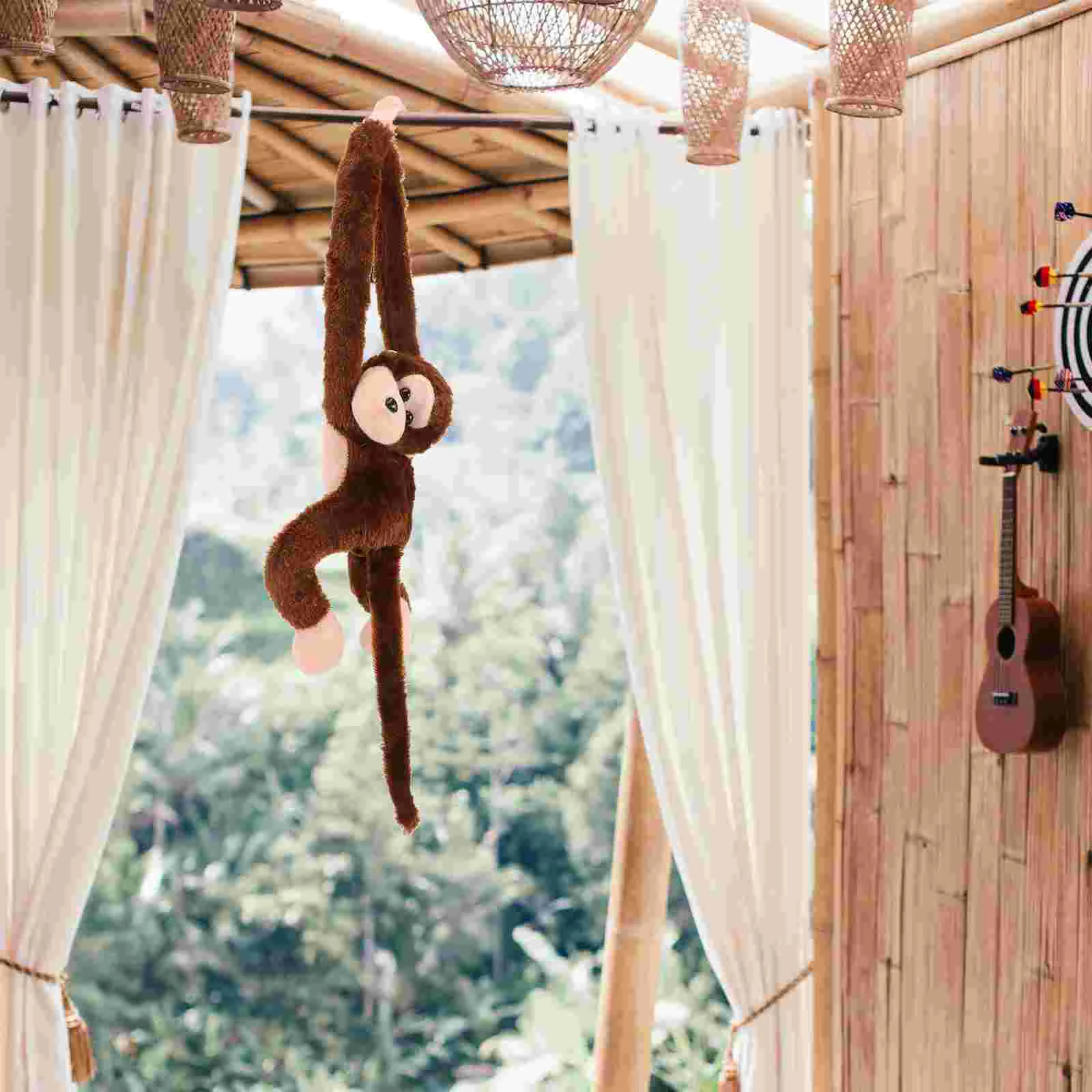 

55cm Long Arm Tail Plush Monkey Toy Doll Stuffed Animal Hanging Curtain Pendant For Kids Birthday Gift
