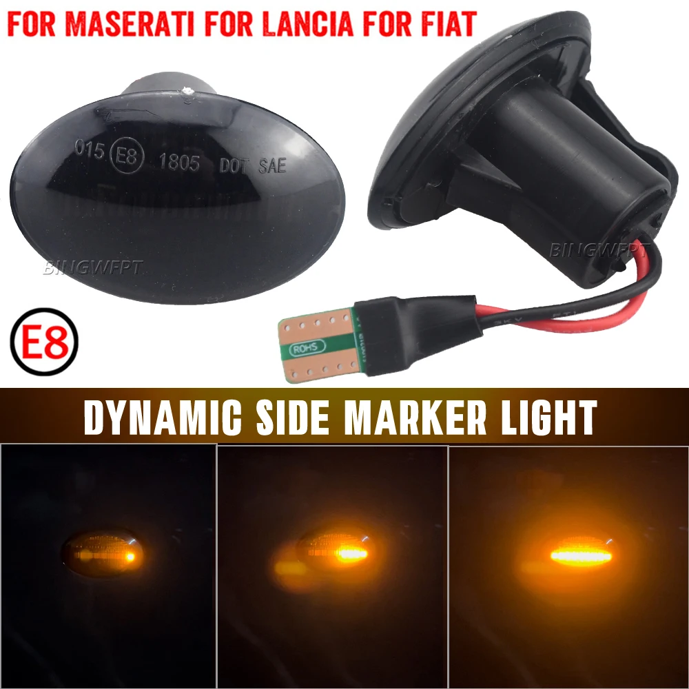 1 Paio Dynamic Led Side Marker Light Flowing Turn Signal Light Blinker Per Fiat 500 Per Lancia Lybra Ypsilon Per Maserati Alfa 4C