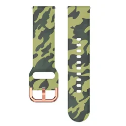 Silicone Quick - Release Smartwatch Sport Bands - Universal Fit - 22mm watch band (19 Army Camouflage)