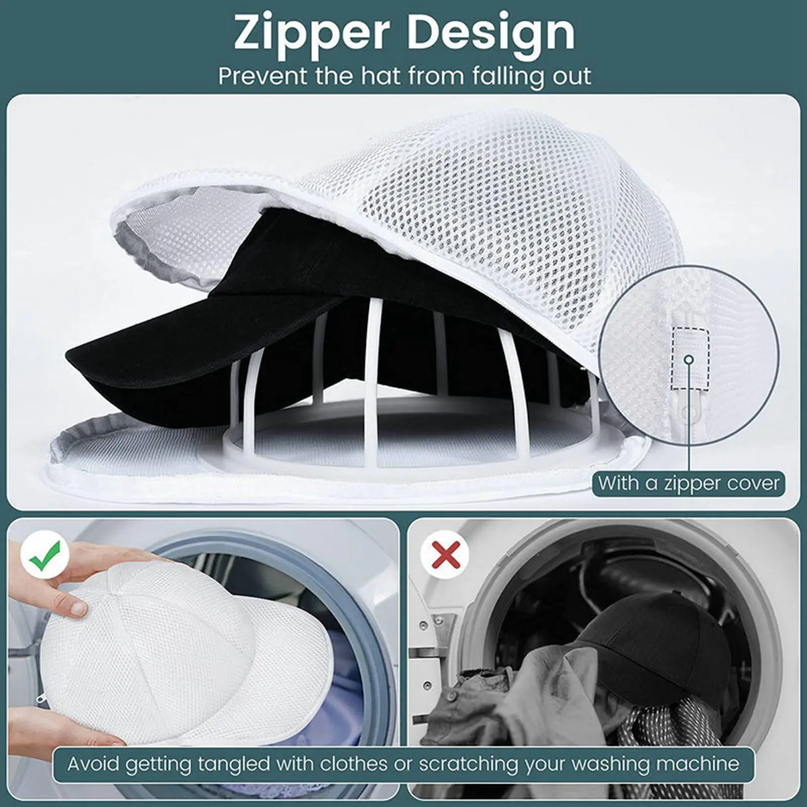 2 in1 Hat Washer Washing Machine Baseball Cap Laundry Cap Bracket Hat Anti-deformation Storage Artifact