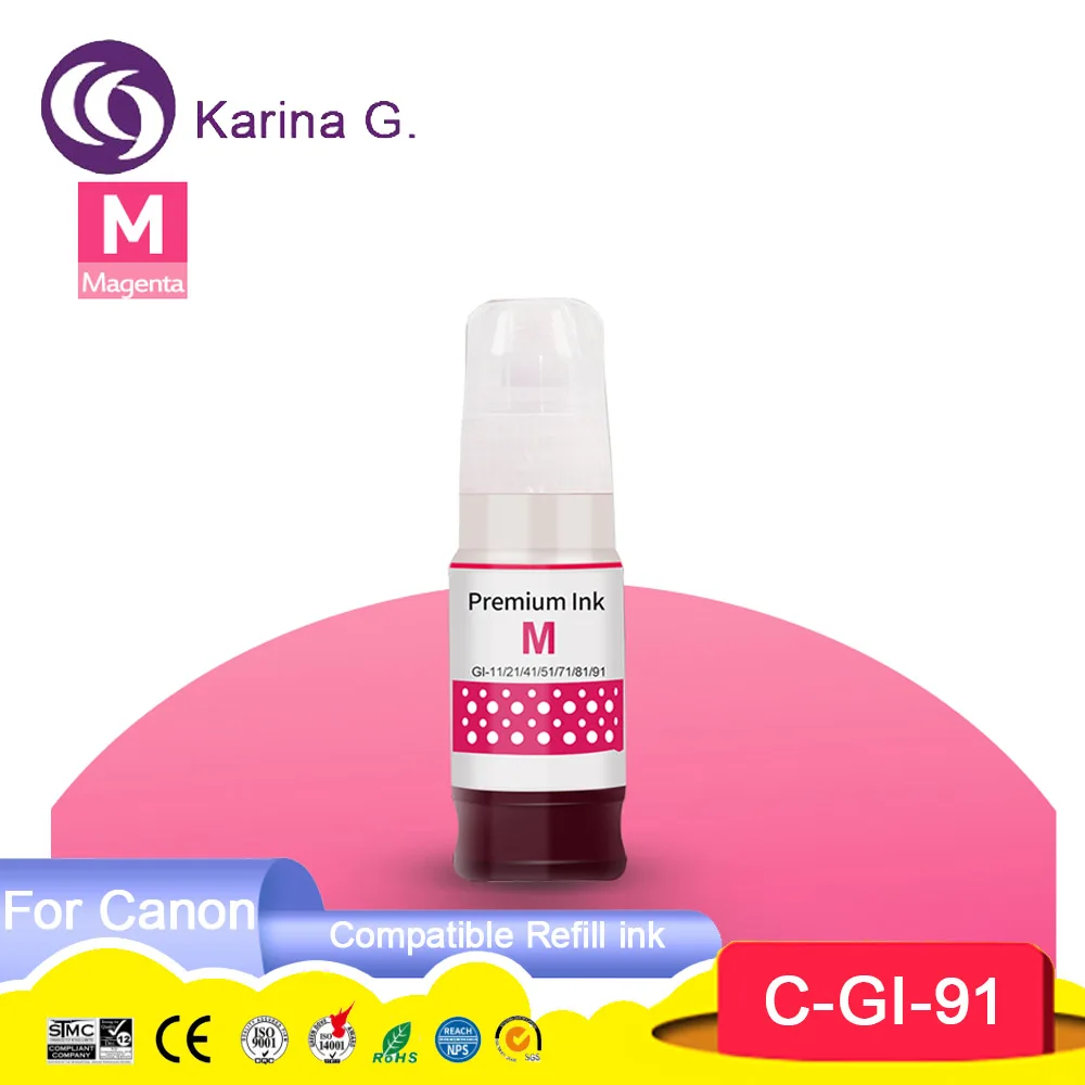 For GI-91 GI91 refill ink premium Compatible Water Based Bulk Bottle for PIXMA