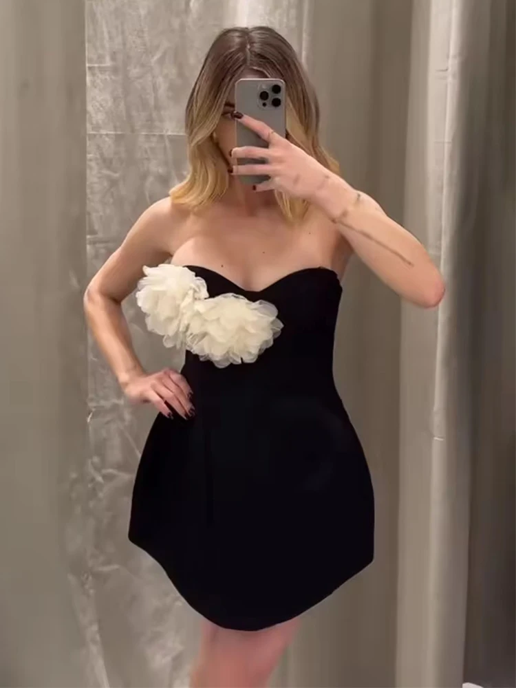 Women's Dress 2025 New Off Shoulder Flower Elegant Sexy Short Dresses Commuting Fashion Personality Evening Party Dresses ﻿