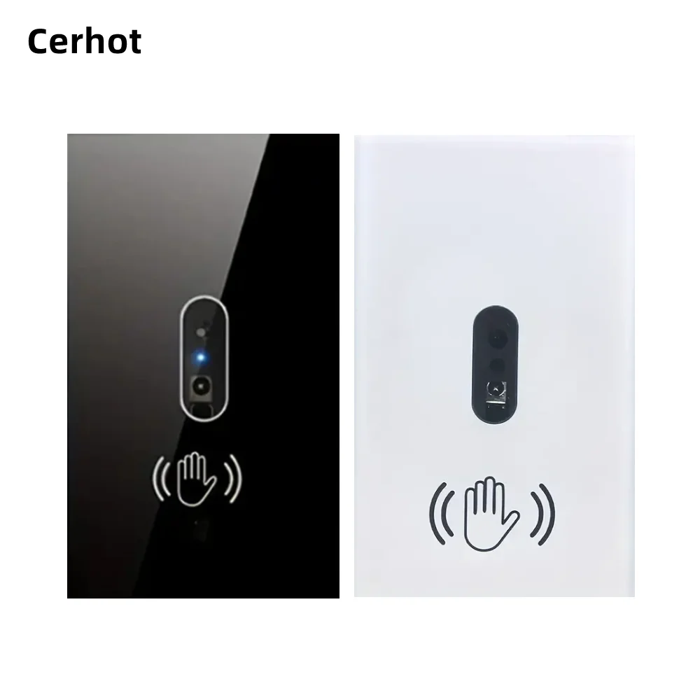 Cerhot-interruptor de Luz de Parede ir Fio Neutro Onda Sensor Infravermelho sem Toque Painel de Tela de Vidro ue Reino Unido Eua 110v 220v